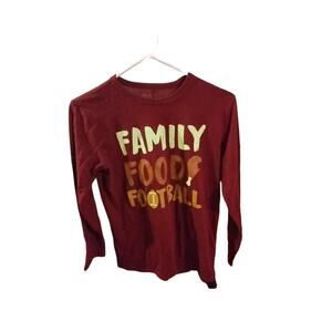Children's Place Thanksgiving Football Maroon Long Sleeve Light Tshirt